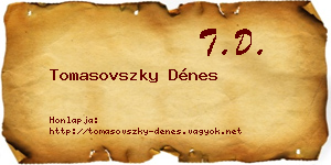 Tomasovszky Dénes névjegykártya